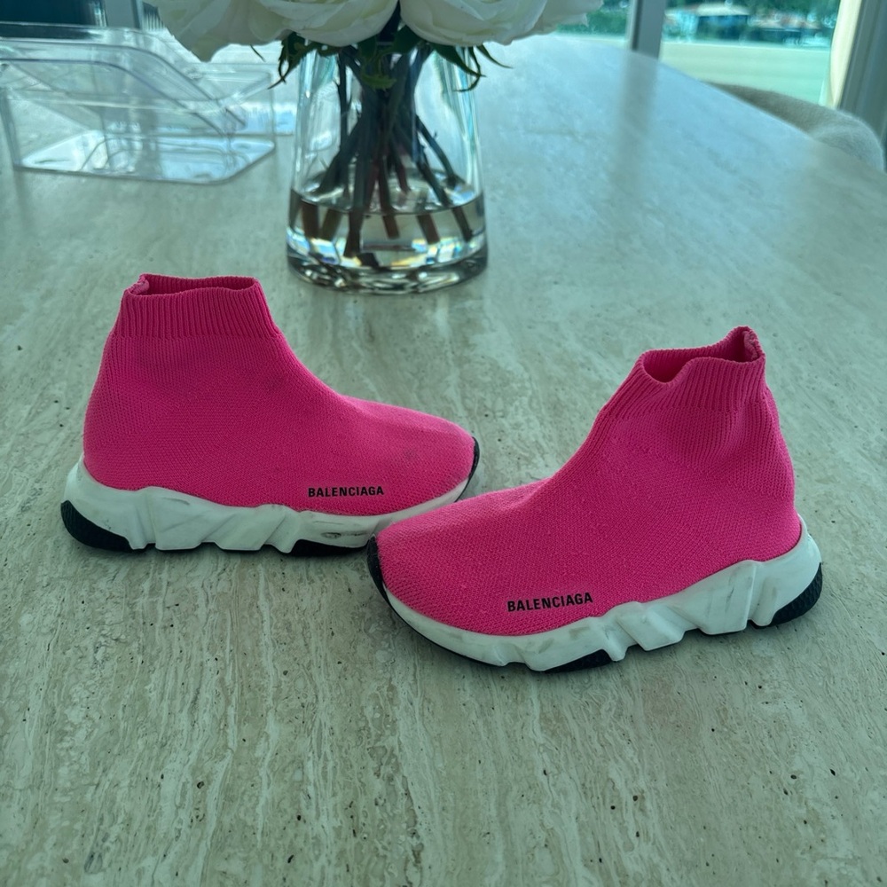 Balenciaga Kids Fuchsia Sock Sneakers